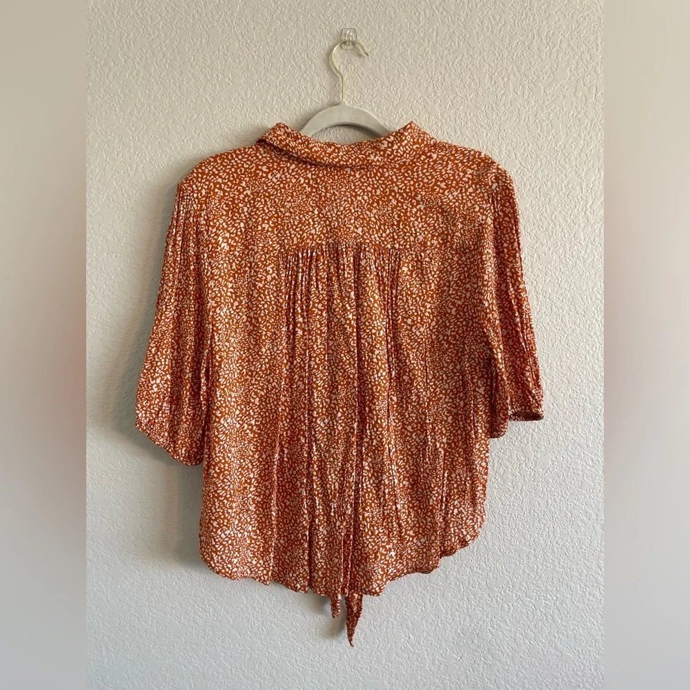 Free People Celia orange print blouse